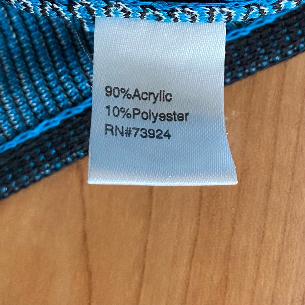 Ming Wang Acrylic Black & Blue Cardigan Jacket Plus Size 3X Side Vents - Picture 9 of 10